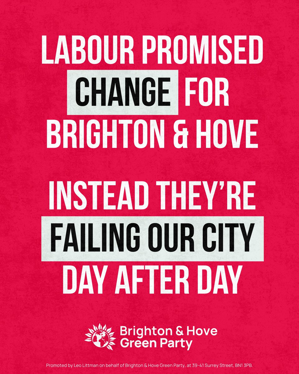 Labour promised change - for Brighton &amp; Hove and the country.

Instead, they're failing you - day after day, week after week.