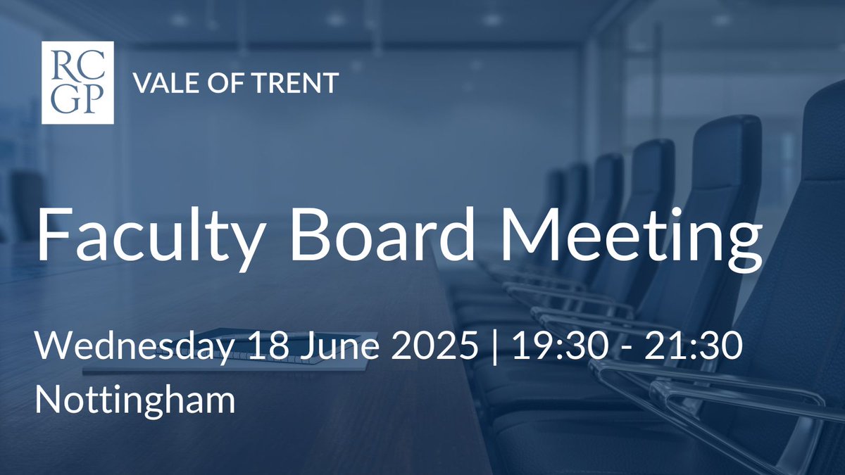 You're invited to the Faculty Board meeting at the Cosy Club. Join us at 19:30 for a hot buffet; the meeting starts at 20:00. Observers, including medical students, Foundation Doctors, and GP registrars, are welcome. Spaces are limited, so book now 👉 buff.ly/MctxkJf