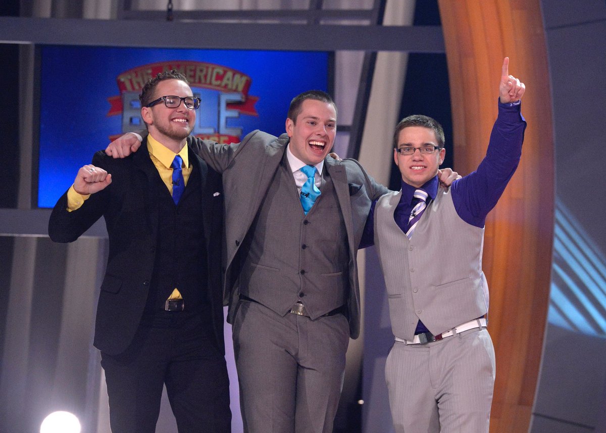 kevinjrwagner's tweet photo. Jubilation, as the “Wagner Warriors” celebrate their amazing victory on the American Bible Challenge, a dozen years ago this month! https://t.co/p6uxZsOClD