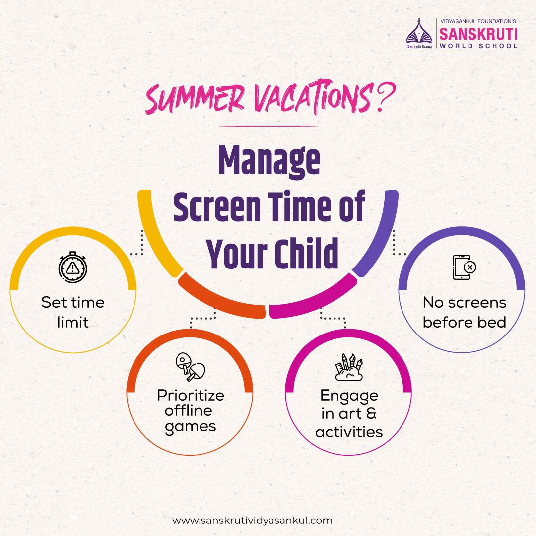 SanskrutiWS's tweet photo. Summer is the perfect time to balance fun and screen time. Set time limits on screen usage, and encourage offline games that get your child moving and interacting. 
#HealthySummer #OfflineFun #CreativeActivities #SummerVacations  #SanskrutiWorldSchool
https://t.co/0CjHGTA3Mm https://t.co/IjXzuvC1fL