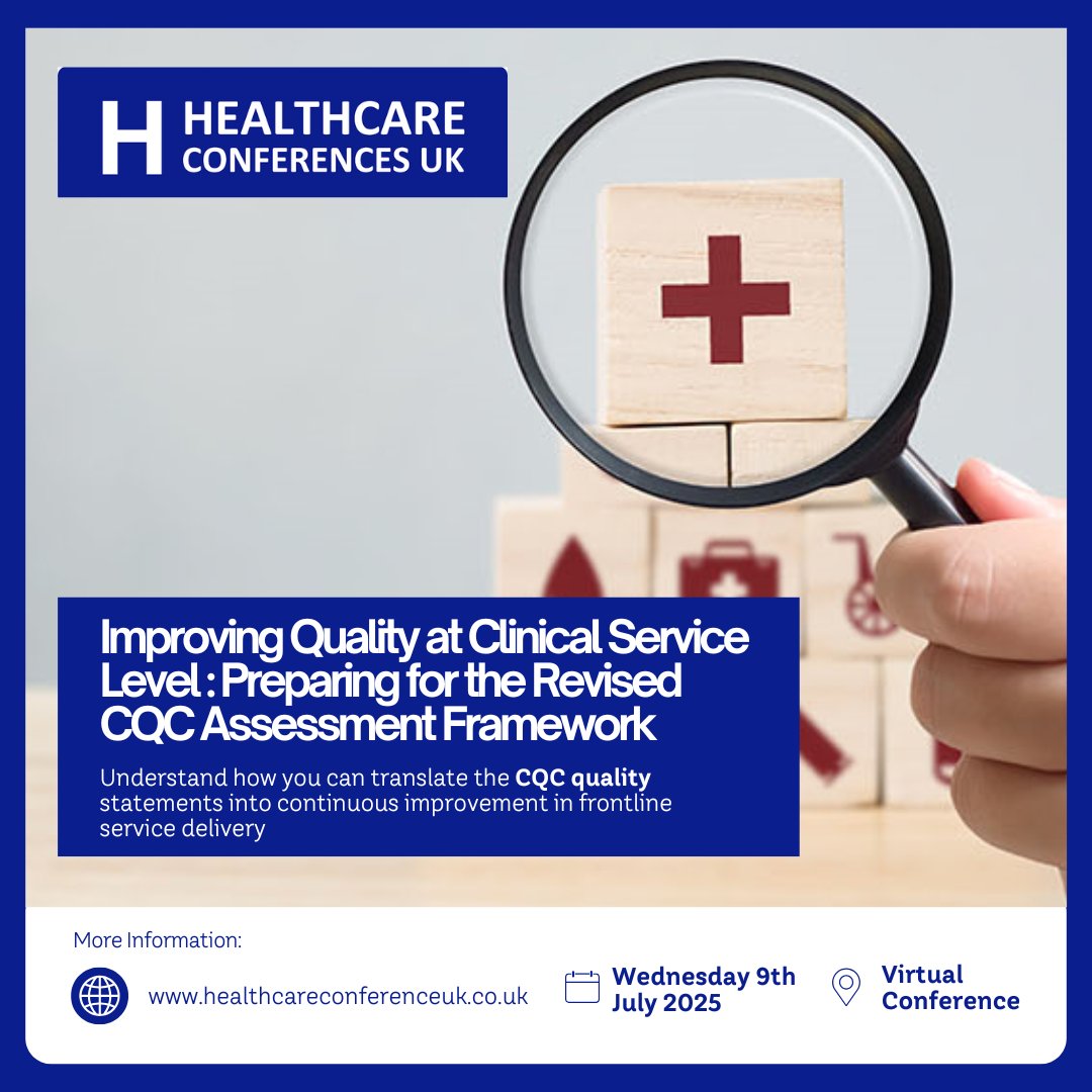 HCUK Clare 💙 (@hcuk_clare) on Twitter photo Learn how to translate CQC quality statements into real, continuous improvement in frontline care at Improving Quality at Clinical Service Level conference.
Register now: ow.ly/aOVX50VWgLc
#cqcinspection <a href="/NurseReema/">Reema D'Souza</a> <a href="/MSEHospitals/">Mid and South Essex NHS Foundation Trust</a> <a href="/carolynccet/">Carolyn Cleveland</a> <a href="/WHHNHS/">WHH 🏥</a> Learn how to translate CQC quality statements into real, continuous improvement in frontline care at Improving Quality at Clinical Service Level conference.
Register now: ow.ly/aOVX50VWgLc
#cqcinspection <a href="/NurseReema/">Reema D'Souza</a> <a href="/MSEHospitals/">Mid and South Essex NHS Foundation Trust</a> <a href="/carolynccet/">Carolyn Cleveland</a> <a href="/WHHNHS/">WHH 🏥</a>