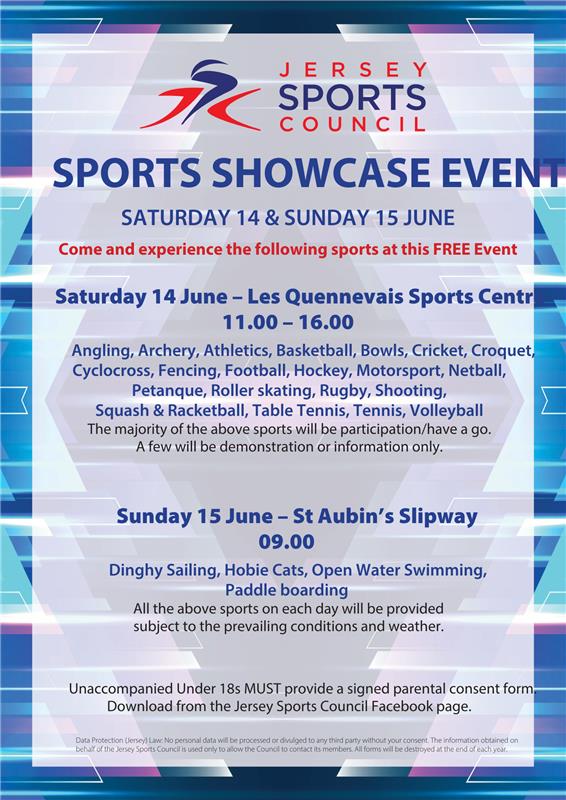 The Jersey Sports Council is organising an amazing Sports Showcase Event on the 14th and 15th of June.

The first day is based at Les Quennevais Sports Centre and playing fields and will focus on land-based sports such as football, fencing, judo, netball and volleyball and more!