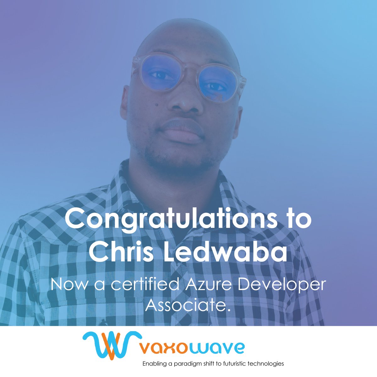 vaxowave's tweet image. We are proud to recognise Chris Ledwaba for achieving the Microsoft Certified: Azure Developer Associate certification. This significant milestone reflects both his dedication to continuous learning and his passion for cloud technology.

#AzureDeveloper #CloudComputing