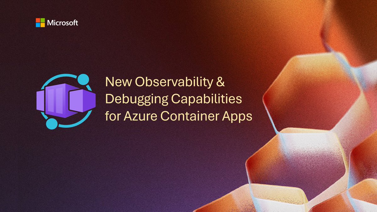 Unlock deeper insights with Azure Container Apps’ new observability tools, featuring the generally available OpenTelemetry agent for seamless #AzureMonitor telemetry and faster debugging with #ContainerApps SRE Agent (cont) msft.it/l/6015SilH1