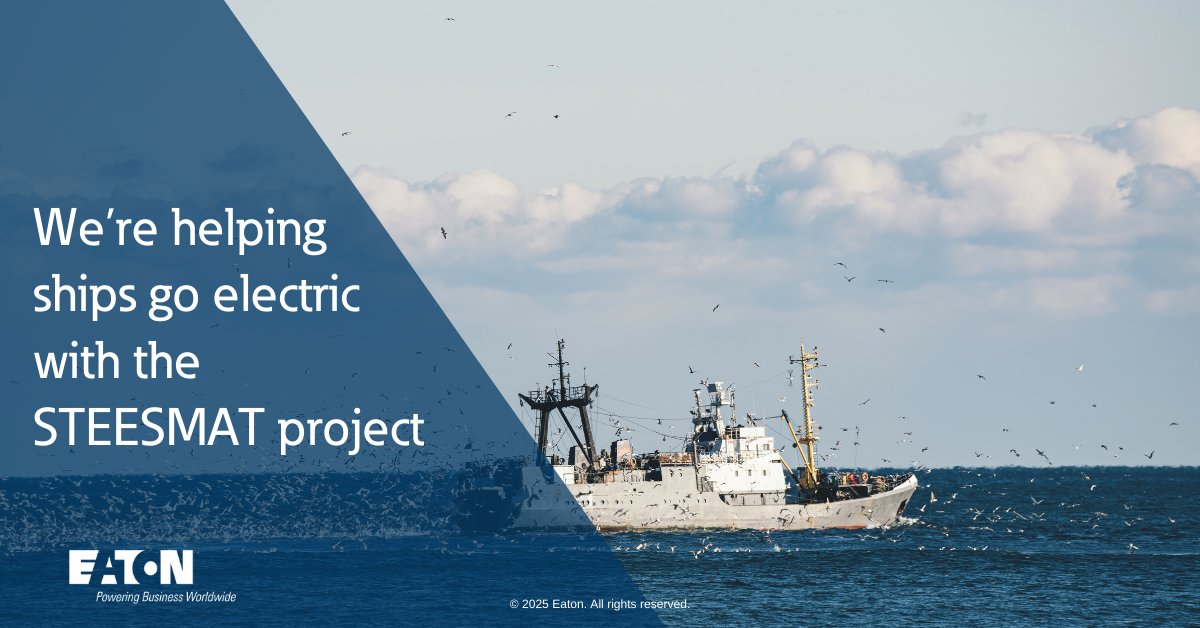 We’re thrilled to collaborate with 11 leading partners on the STEESMAT research and development project—sharing expertise to launch a future of electric ships! Read all about it: eaton.works/4jb529e 
#WhatMatters