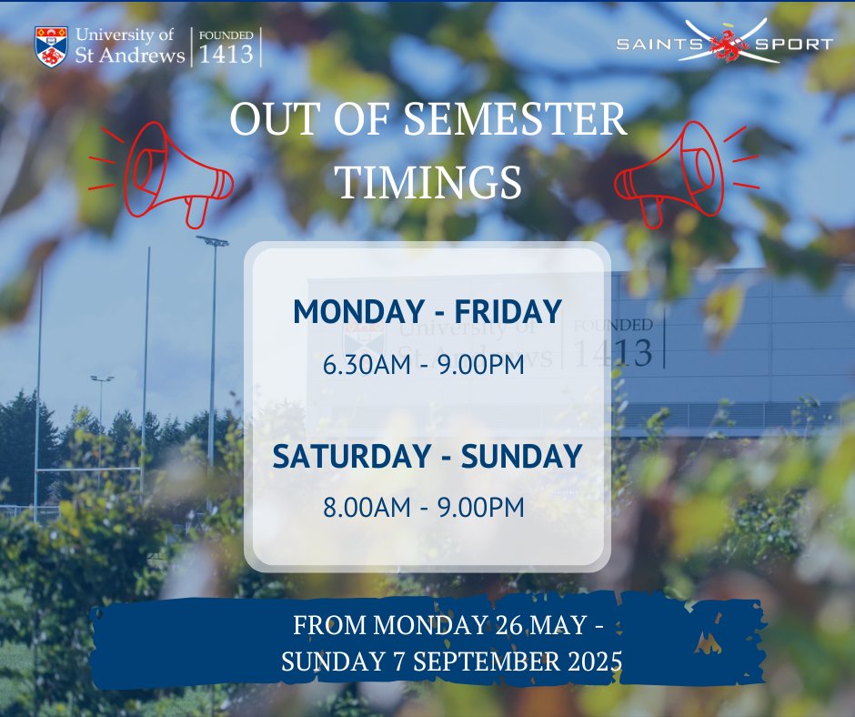 ℹ️ Please note that we have now moved to our out of Semester opening hours:
ow.ly/STJG50W0FQa