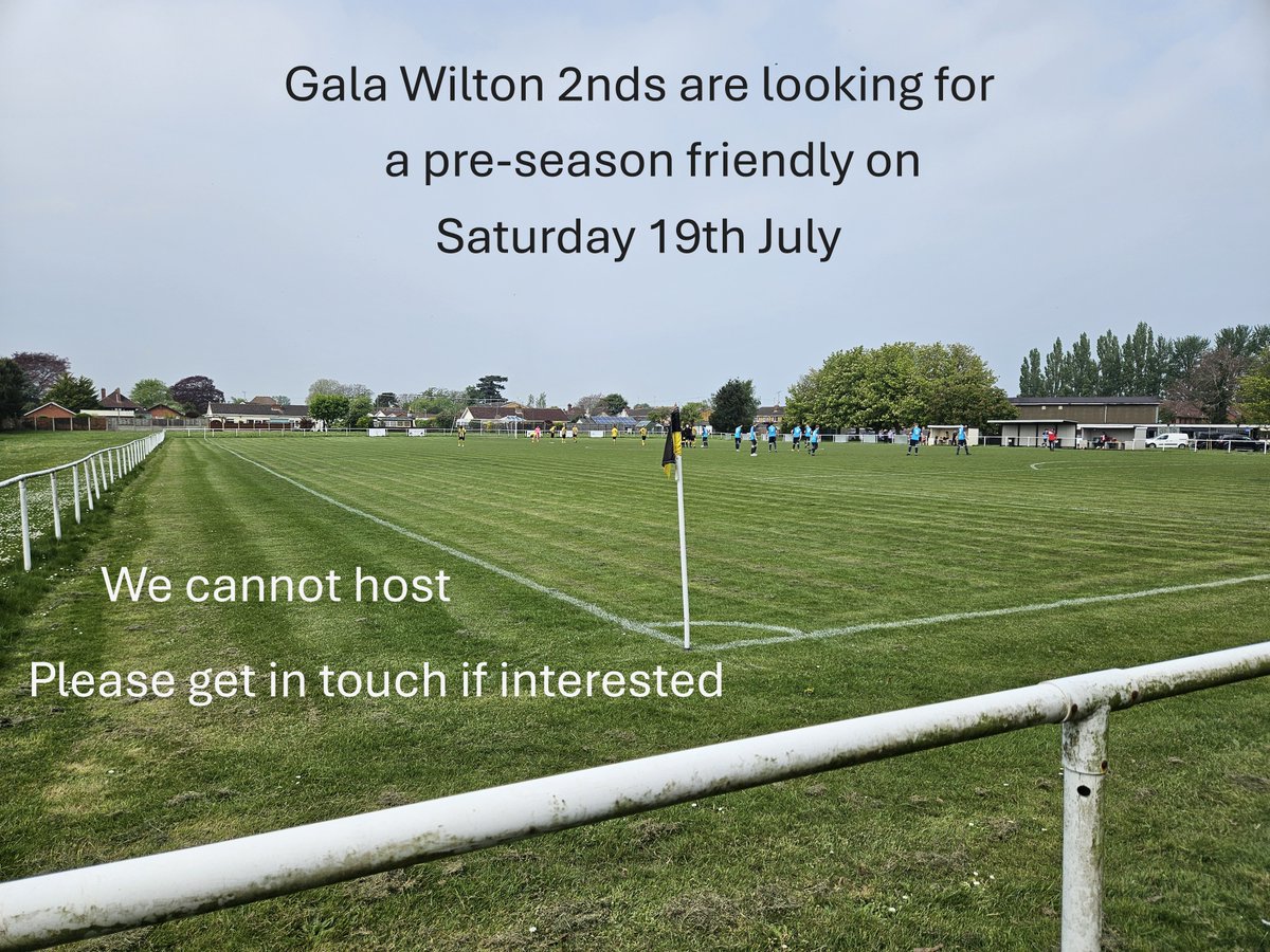 Gala Wilton FC (@galawiltonfc) on Twitter photo Pre-season will soon be upon us and our 2nds are looking for a pre-season friendly on Saturday 19th July. Unfortunately we cannot host. If interested, please get in touch. #preseasonfriendly <a href="/SevernSport/">Severn Sport</a> <a href="/GNSLOfficial/">GNSL</a> <a href="/Stroud_League/">Stroud & District Football League</a> Pre-season will soon be upon us and our 2nds are looking for a pre-season friendly on Saturday 19th July. Unfortunately we cannot host. If interested, please get in touch. #preseasonfriendly <a href="/SevernSport/">Severn Sport</a> <a href="/GNSLOfficial/">GNSL</a> <a href="/Stroud_League/">Stroud & District Football League</a>