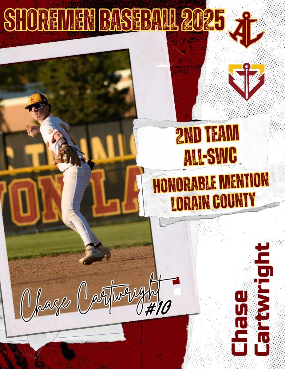 Congratulations to Chase Cartwright on being named  2nd Team SWC and Honorable Mention Lorain County