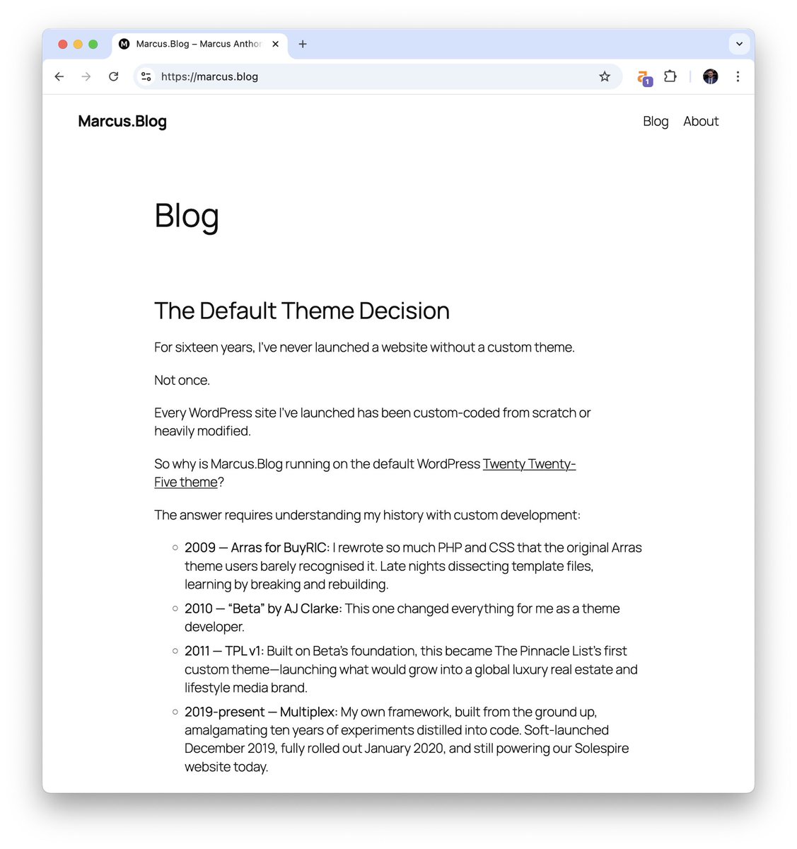After being live for only 4 days, marcus.blog has already gone from 0 to 1 in Domain Rating (DR) — with zero link-building efforts. Just daily posting.