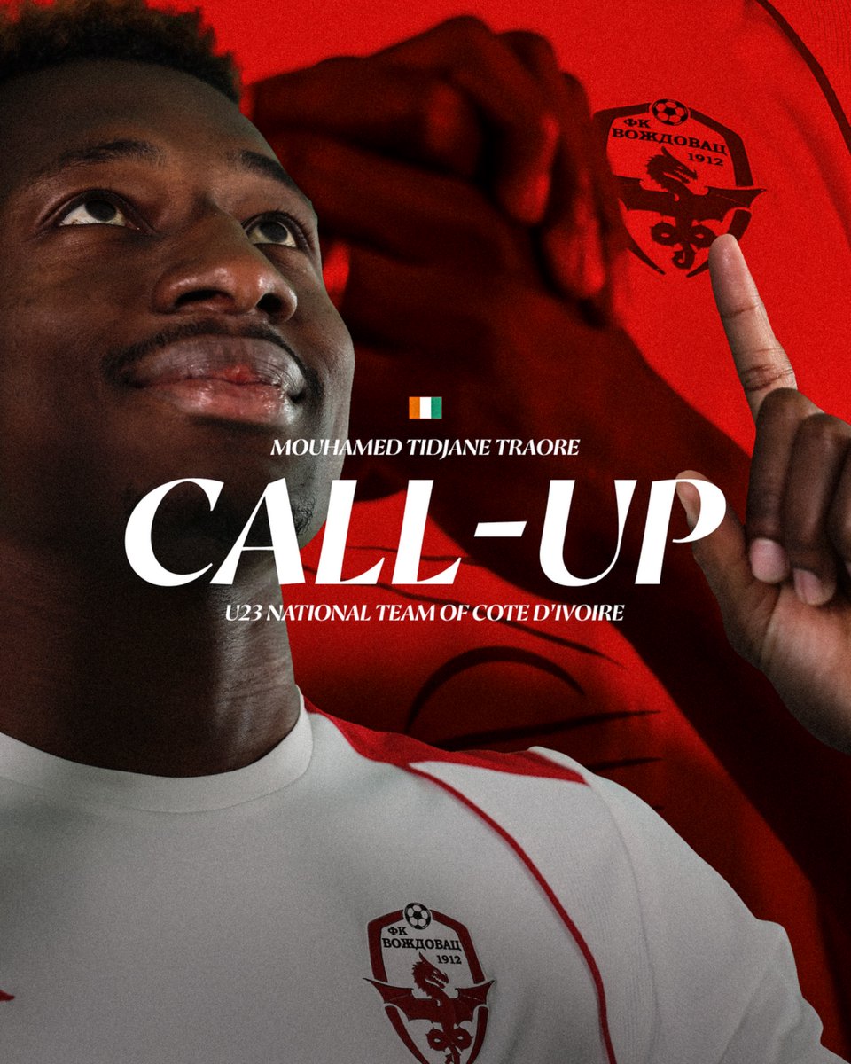 POZIV U REPREZENTACIJU! 🔥
@t_m_t_225 

Naš Mouhamed Tidjane Traore dobio je poziv u U23 reprezentaciju Obale Slonovače! 🇨🇮
Ponosni smo što se trud i rad u crveno-belom dresu prepoznaju i na međunarodnom nivou! 👏

Svi smo uz tebe! ❤️🫡