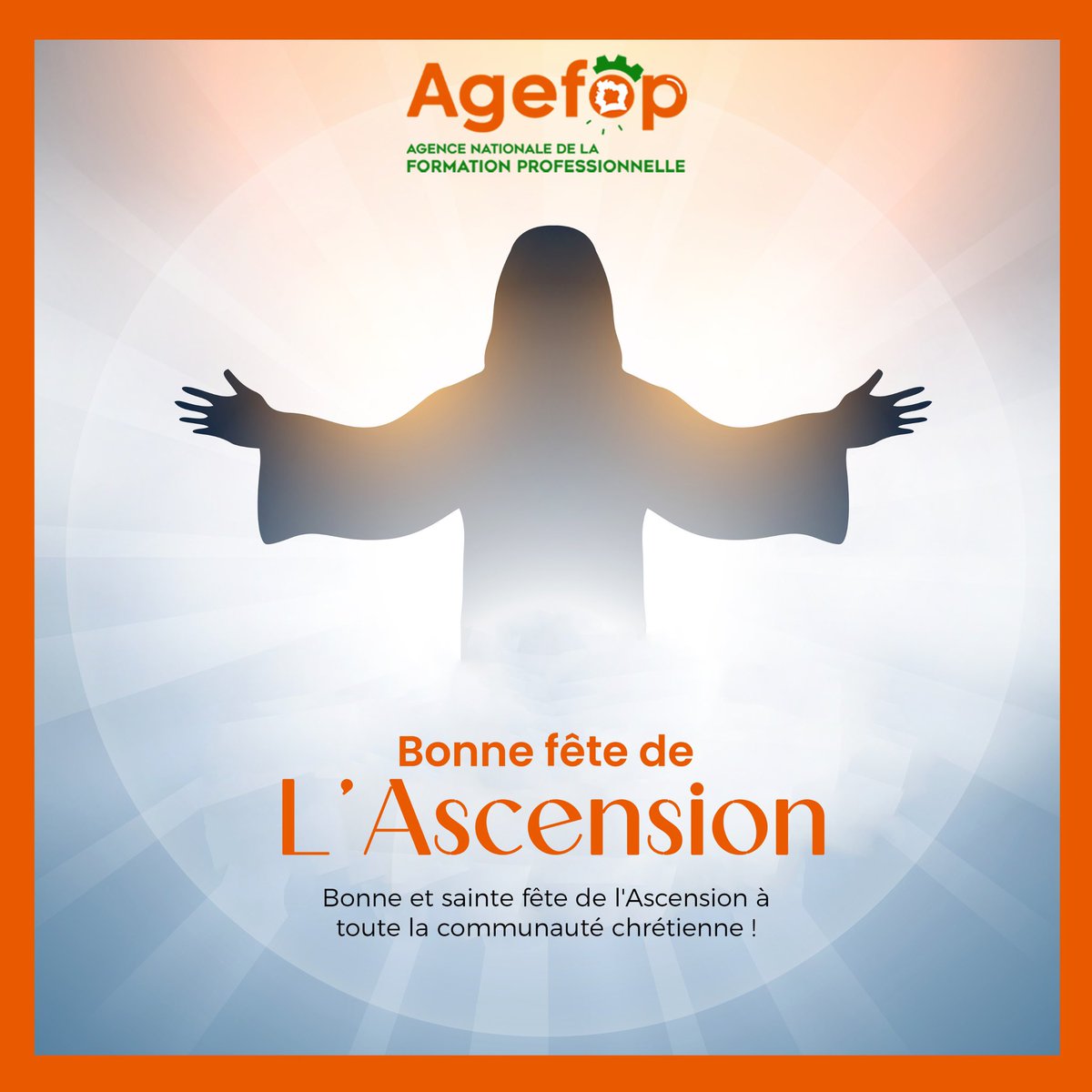 Bonne fête de l’Ascension !

En ce jour de recueillement et d’élévation spirituelle, l’AGEFOP adresse ses vœux de paix, de foi et d’espérance à toute la communauté chrétienne.
Que cette célébration soit source d’inspiration et de renouveau pour chacun.

#Ascension #FêteChrétienne