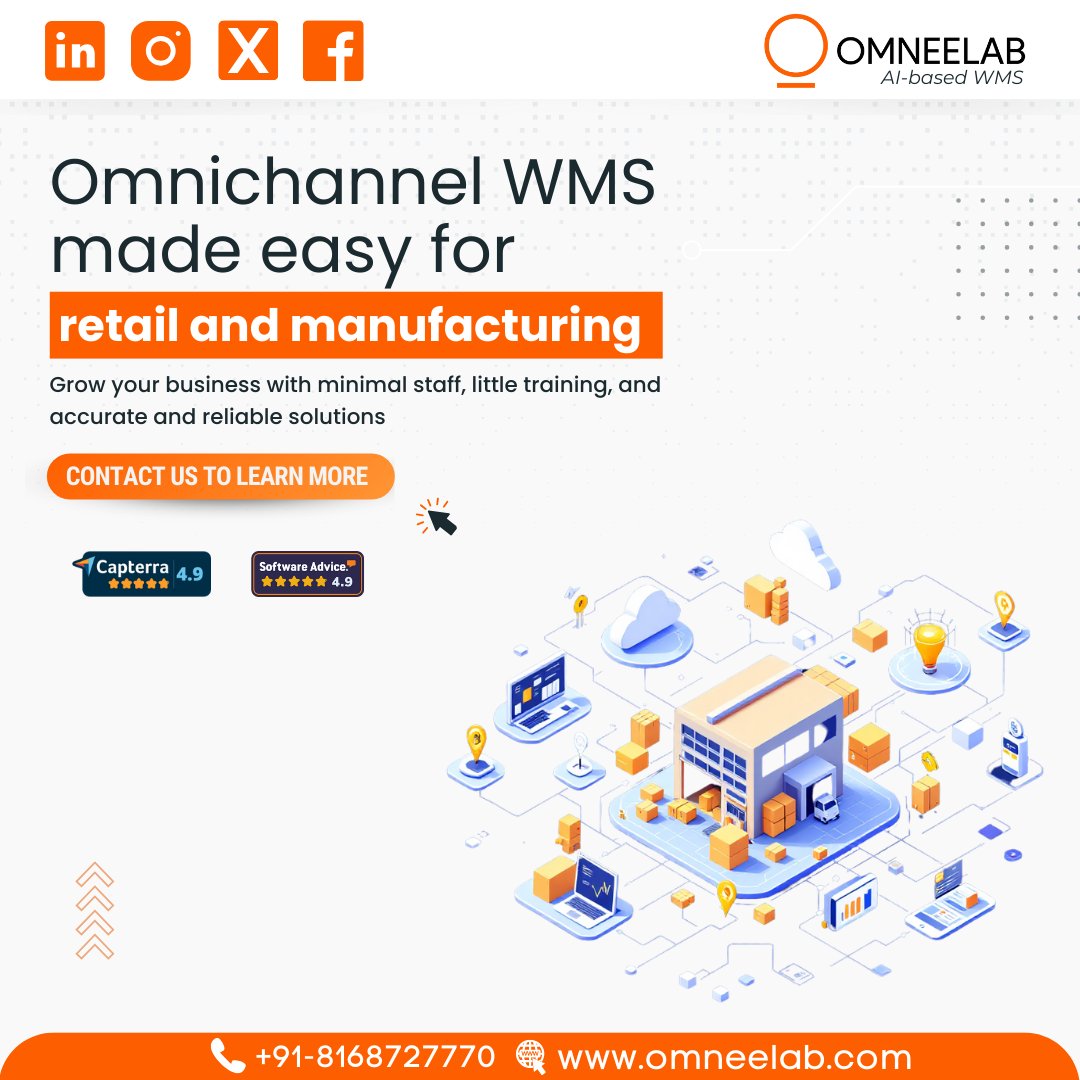 Effortless growth starts with Omneelab eWMS—your go-to omnichannel WMS for retail &amp; manufacturing.
Simplify operations, minimize staff, and manage inventory accurately across every channel!
.
#WMS #Omnichannel