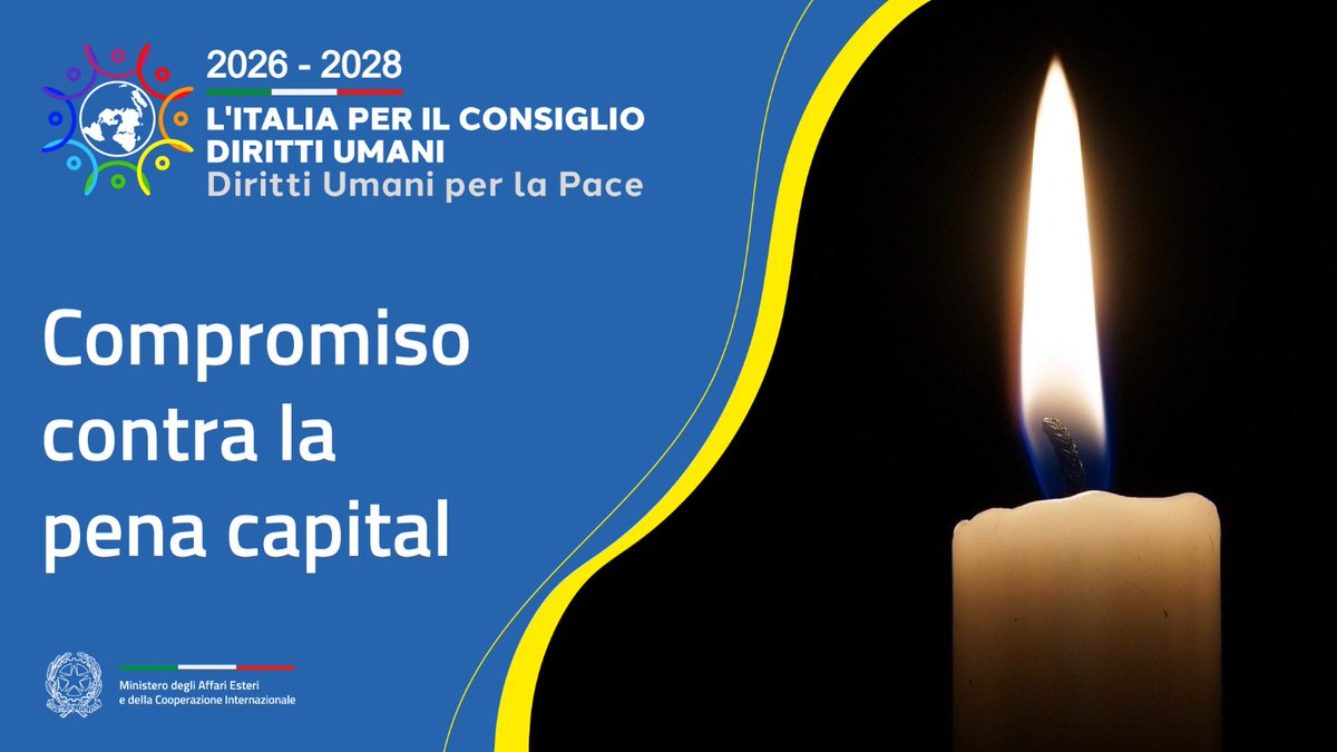 La moratoria universal de la #penacapital hasta su completa abolición es una prioridad que Italia🇮🇹 seguirá persiguiendo en el Consejo de #DerechosHumanos🇺🇳, también con iniciativas de sensibilización con organizaciones de la sociedad civil y países socios.
#ItalyforHumanRights