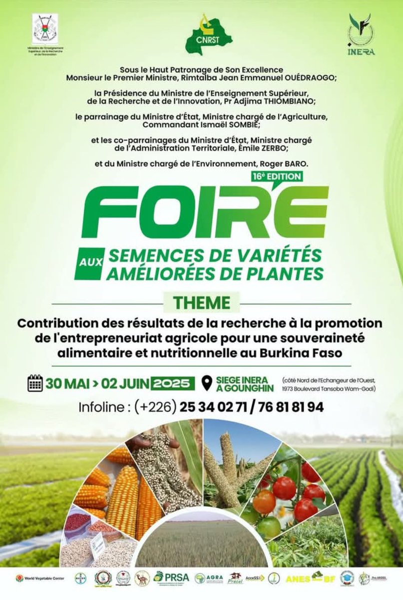 sere_aida's tweet photo. La foire des semences commence demain. Faites un tour au niveau de l’INERA Gounghin, vous verrez les merveilles de la recherche agricole. https://t.co/87zVo4KlJB