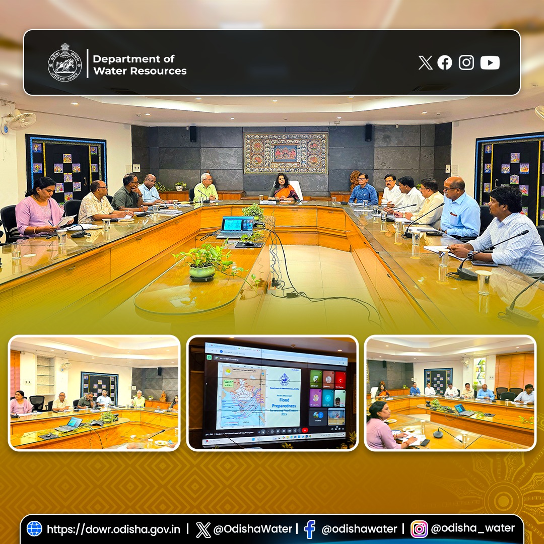 Deptt. of Water Resources (@odishawater) on Twitter photo Flood preparedness was reviewed in hybrid mode with the EIC WR, EIC P&D, EIC Proc, and Chief Engineers of DoWR, chaired by Anu Garg, DC cum ACS.
<a href="/CMO_Odisha/">CMO Odisha</a> <a href="/_anugarg/">Anu Garg</a> <a href="/DC_Odisha/">Office of Development Commissioner, Odisha</a> <a href="/IPR_Odisha/">I & PR Department, Odisha</a> <a href="/OIIPCRA_OCTDMS/">OIIPCRA</a> <a href="/ltd_occ/">OCCLtd</a> <a href="/OLICLTD/">Odisha Lift Irrigation Corporation Ltd.</a> <a href="/GWDOdisha/">Ground Water Department</a> <a href="/CE_Megalift/">Chief Engineer Megalift</a>
#FloodPreparedness Flood preparedness was reviewed in hybrid mode with the EIC WR, EIC P&D, EIC Proc, and Chief Engineers of DoWR, chaired by Anu Garg, DC cum ACS.
<a href="/CMO_Odisha/">CMO Odisha</a> <a href="/_anugarg/">Anu Garg</a> <a href="/DC_Odisha/">Office of Development Commissioner, Odisha</a> <a href="/IPR_Odisha/">I & PR Department, Odisha</a> <a href="/OIIPCRA_OCTDMS/">OIIPCRA</a> <a href="/ltd_occ/">OCCLtd</a> <a href="/OLICLTD/">Odisha Lift Irrigation Corporation Ltd.</a> <a href="/GWDOdisha/">Ground Water Department</a> <a href="/CE_Megalift/">Chief Engineer Megalift</a>
#FloodPreparedness