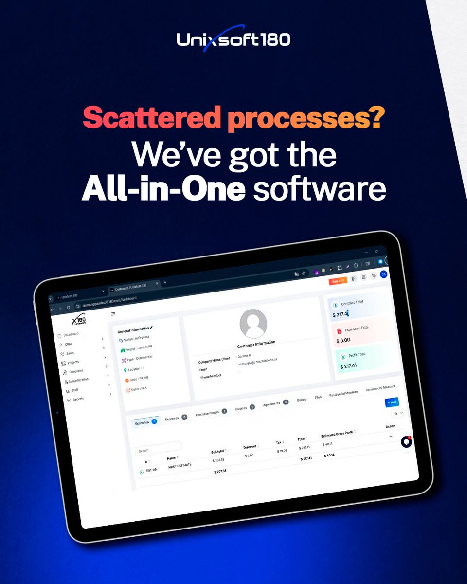 unixsoft180's tweet image. Say goodbye to juggling platforms—manage your entire workflow in one place. Boost efficiency, reduce costs, and stay ahead with our all-in-one software.
#BusinessMadeSimple #AllInOneTool #WorkflowAutomation #DigitalEfficiency #SmartSolutions