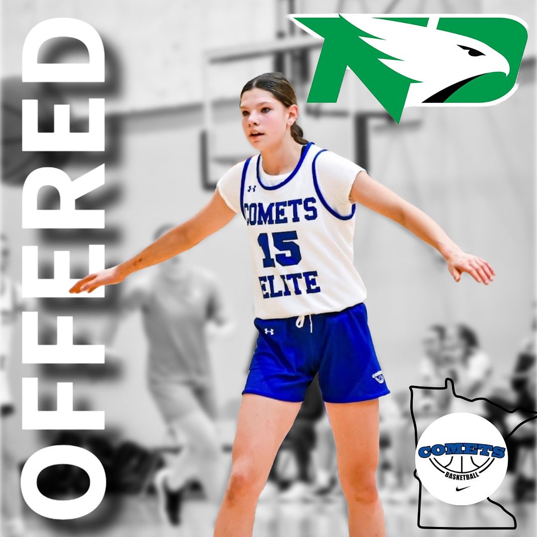 After a great deal with Coach Hutter, I am blessed to receive an offer from <a href="/UNDwbasketball/">North Dakota Women's Basketball</a>! Thanks for believing in me! <a href="/MNCometsGirls/">MN Comets Girls</a> <a href="/BuffaloBisonGBB/">BISON BASKETBALL</a>