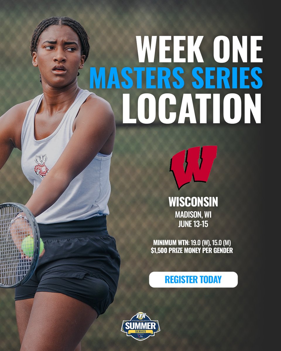 Week One Is Quickly Approaching 📆

Register today to play in week one events in part of the 2025 ITA Summer Series powered by WTN!

🔗 bit.ly/4mDrGcm (More Info)

#WeAreCollegeTennis x #SummerSeries