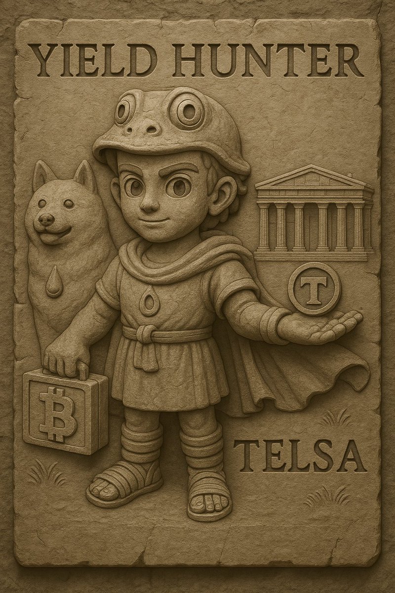 YieldTelsa's tweet photo. 🔍On a quest for YIELD...
Introducing the official character of our project: TELSA! ⚡️
🐸Wearing a PEPE helmet, a 🪙Sui pendant, and joined by a DOGE-like companion,
TELSA journeys from an ancient Greek stone tablet into the future of tokens!
#YieldHunter #CryptoArt #Web3 #Sui #TELSA #NFT