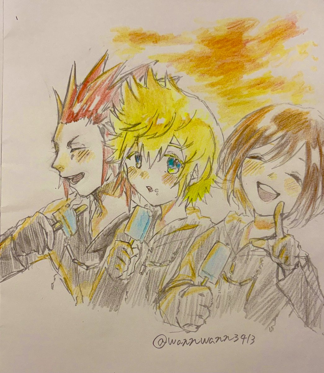 黄昏組
#毎日投稿　#KH  #FA #イラスト　#illustration  #アナログ
