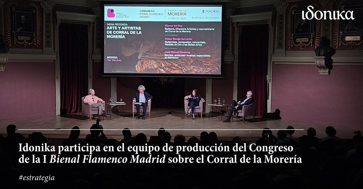 Estamos muy felices de colaborar con el Congreso de la <a href="/BienalFlamenco/">Bienal Flamenco Madrid 2025</a>: "<a href="/CorralMoreria/">Corral de la Morería</a>, 70 AÑOS DE TABLAO" 💃 Un evento en el que nos estamos encargando de la producción, diseño gráfico, cartelera, regiduría y coordinación 🔝 #BienalFlamencoMadrid2025