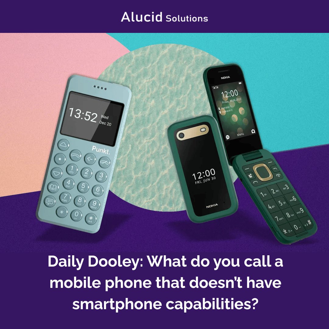 AlucidSolutions's tweet image. Daily Dooley: What do you call a mobile phone that doesn’t have smartphone capabilities?

Get the answer! myitretrieval.com/post/daily-doo…

#alucidsolutions #techtrivia #smartphone #itinnovation #ITLifecycleManagement #itservices
