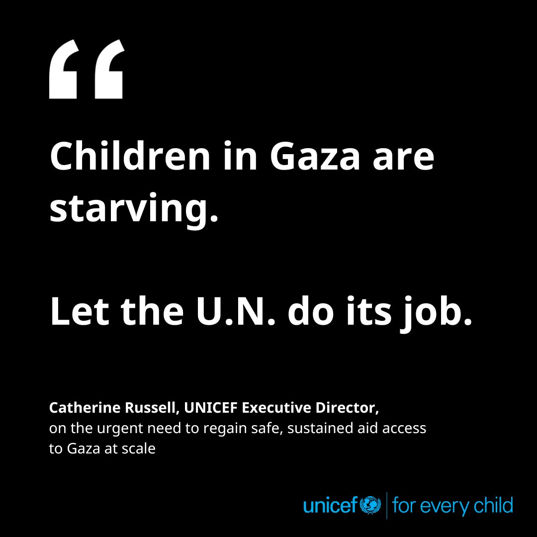 UNICEF (@unicef) on Twitter photo “What we need is for UNICEF and its humanitarian partners to be allowed to do our jobs.”
Read <a href="/unicefchief/">Catherine Russell</a>'s op-ed in <a href="/nytimes/">The New York Times</a> on the urgent need to regain safe, sustained aid access to Gaza at scale. ⬇️
nytimes.com/2025/05/29/opi… “What we need is for UNICEF and its humanitarian partners to be allowed to do our jobs.”
Read <a href="/unicefchief/">Catherine Russell</a>'s op-ed in <a href="/nytimes/">The New York Times</a> on the urgent need to regain safe, sustained aid access to Gaza at scale. ⬇️
nytimes.com/2025/05/29/opi…