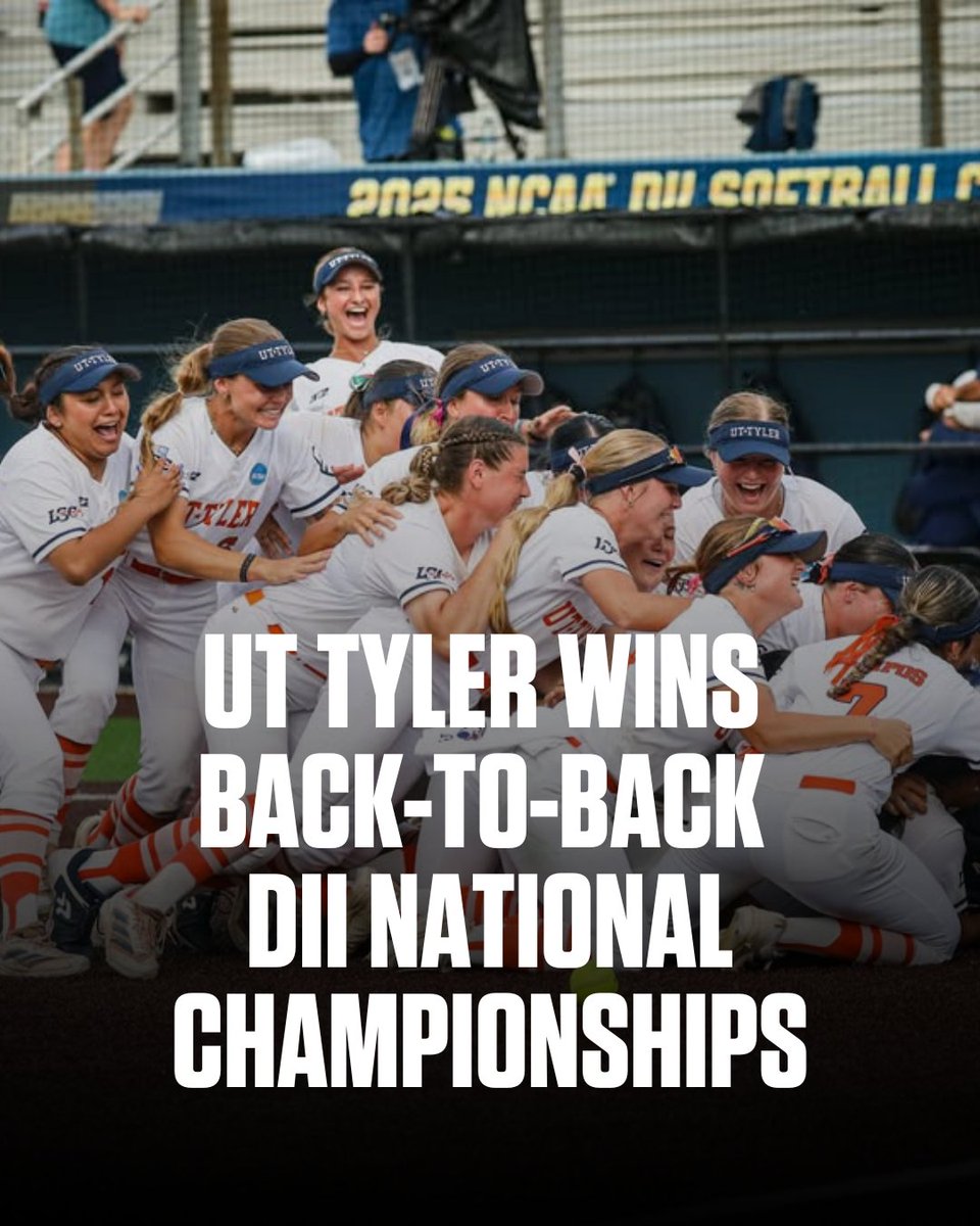FloCollege | Softball (@flocollegesb) on Twitter photo BACK. TO. BACK. ๐๐
<a href="/Patriot_sb/">Patriot Softball</a> wins the 2024 DII National Championship with a 3-0 shutout ๐ฅ
Primrose Aholelei = LOCKED IN ๐จ
120โ13 over two seasons.
DYNASTY.
#UTTylerSoftball #D2Softball #CollegeSoftball #LSCsoftball BACK. TO. BACK. ๐๐
<a href="/Patriot_sb/">Patriot Softball</a> wins the 2024 DII National Championship with a 3-0 shutout ๐ฅ
Primrose Aholelei = LOCKED IN ๐จ
120โ13 over two seasons.
DYNASTY.
#UTTylerSoftball #D2Softball #CollegeSoftball #LSCsoftball