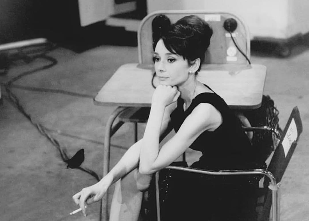 SoAudreyHepburn's tweet photo. Audrey Hepburn photographed during the filming of Charade, 1963 https://t.co/rEhOAXbK56