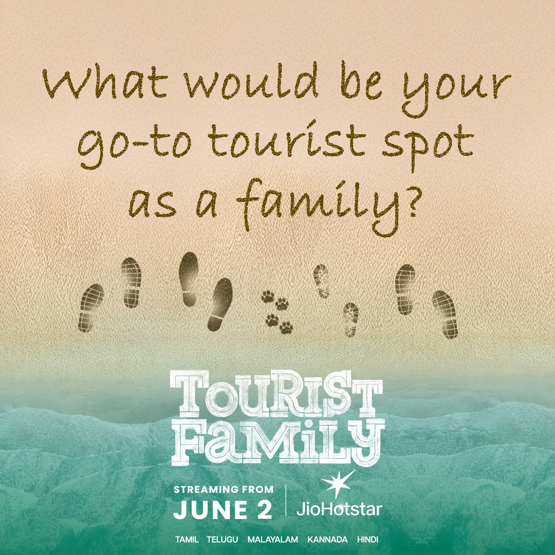 JioHotstar Tamil (@jiohotstartam) on Twitter photo Turn on your Tourist Family mode and comment below 😉
#TouristFamily streaming from June 2 on #JioHotstar
@abishanjeevinth @RSeanRoldanmusical @sasikumardir <a href="/SimranbaggaOffc/">Simran</a> <a href="/Foxy_here03/">Aravind Viswanathan</a> <a href="/barathvikraman/">Barath Vikraman</a> <a href="/Yuvrajganesan/">Yuvaraj</a> <a href="/mageshraj/">magesh</a> <a href="/MithunJS5/">Mithun Jai Sankar</a> <a href="/iYogiBabu/">Yogi Babu</a> @dirbucks Turn on your Tourist Family mode and comment below 😉
#TouristFamily streaming from June 2 on #JioHotstar
@abishanjeevinth @RSeanRoldanmusical @sasikumardir <a href="/SimranbaggaOffc/">Simran</a> <a href="/Foxy_here03/">Aravind Viswanathan</a> <a href="/barathvikraman/">Barath Vikraman</a> <a href="/Yuvrajganesan/">Yuvaraj</a> <a href="/mageshraj/">magesh</a> <a href="/MithunJS5/">Mithun Jai Sankar</a> <a href="/iYogiBabu/">Yogi Babu</a> @dirbucks