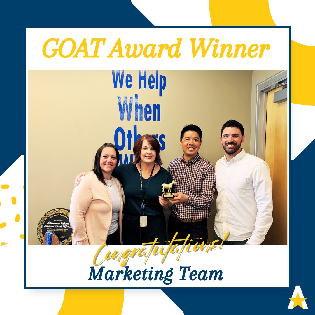 🏆 GOAT Award: Marketing Team 🏆
(Greatest of All Time Award)
We’re thrilled to celebrate our incredible Marketing Team  with this month's GOAT Award — recognizing their outstanding contributions across every area of communication, member, and community engagement.