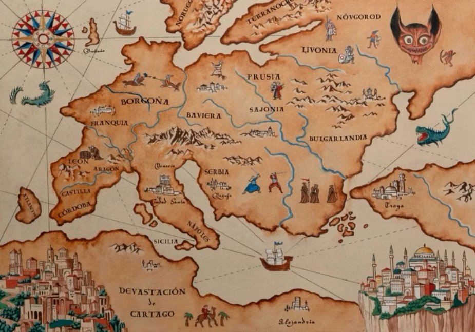 <a href="/OscarGende/">Oscar Gende Villar</a> Acabo de empezar con las crónicas, muchos nombres y conceptos asi de entrada, ahora a ir colocando las cosas. Pinta bien. Me ha sorprendido el mapa que se "parece" al de los Diablos