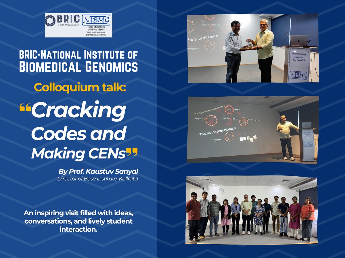 Honored to host Prof. Kaustuv Sanyal, Director, Bose Institute, Kolkata, for a Colloquium talk about the role of centromeres, genome stability and epigenetic regulation in fungal evolution.
An inspiring session followed by engaging interactions with students.
#Colloquium