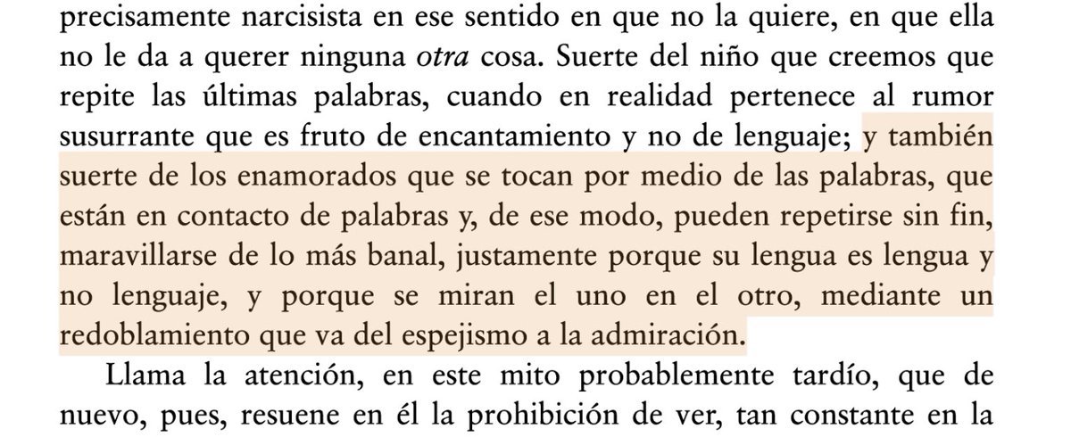 El acto de escribir, Narciso y dos enamorados en contacto de palabras. Blanchot.