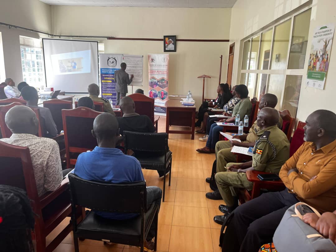 Dialogue on community service with justice law and order sector of placement institutions and peer support persons in RDCs office in Bushenyi District.