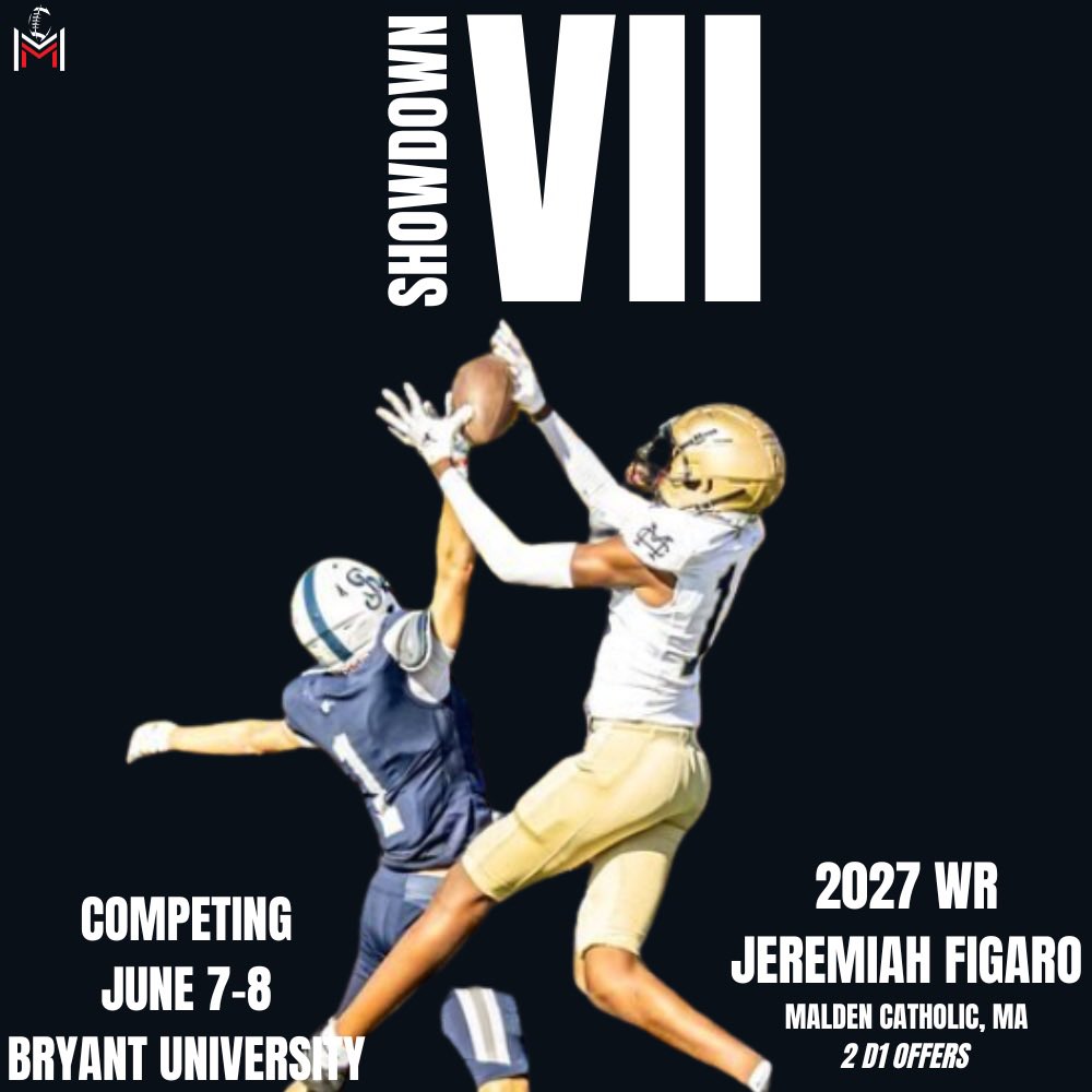 M2 QB Academy (@m2_qbacademy) on Twitter photo One of the best WR in MA - <a href="/JerryFFigaro/">Jeremiah Figaro</a> - will be at the showdown this year. Jerry is a talented, physical route runner and will be an absolute matchup nightmare June 7 & 8 at Bryant University. One of the best WR in MA - <a href="/JerryFFigaro/">Jeremiah Figaro</a> - will be at the showdown this year. Jerry is a talented, physical route runner and will be an absolute matchup nightmare June 7 & 8 at Bryant University.