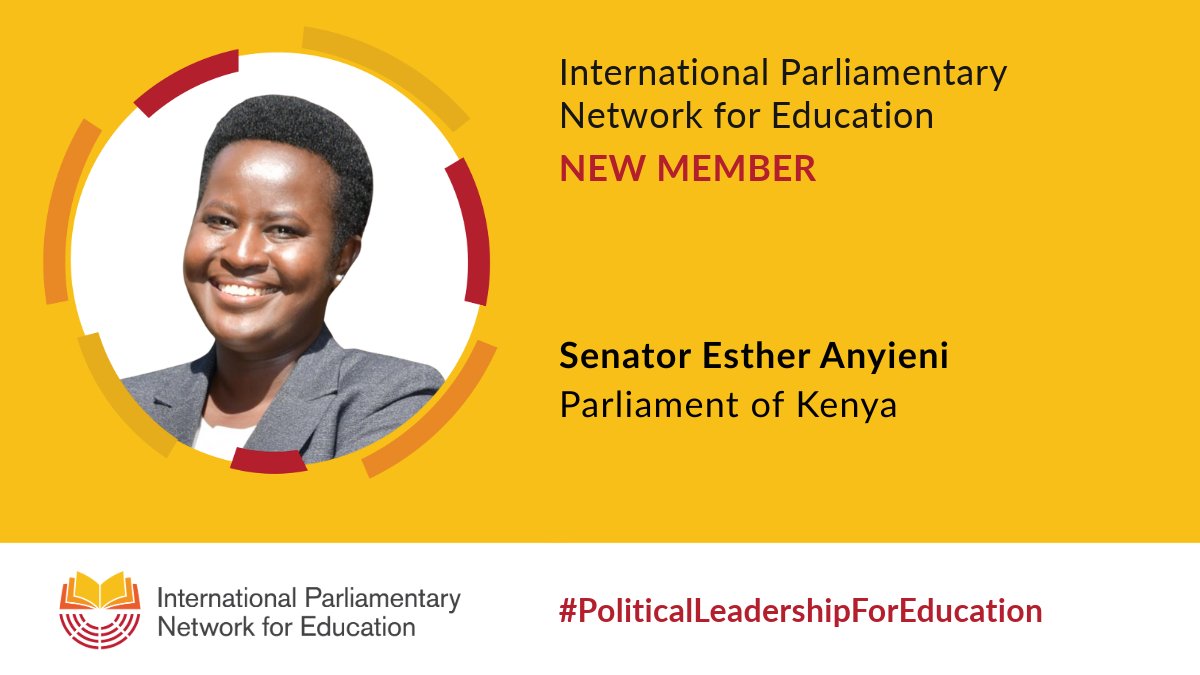 International Parliamentary Network for Education (@ipneducation) on Twitter photo 📢 NEW MEMBER
We are delighted to announce that <a href="/OkenyuriEsther/">Esther Okenyuri</a> of the <a href="/Senate_KE/">Senate of Kenya</a> has joined <a href="/IPNEducation/">International Parliamentary Network for Education</a>.
Thank you for your #PoliticalLeadershipForEducation and welcome to the Network! 📢 NEW MEMBER
We are delighted to announce that <a href="/OkenyuriEsther/">Esther Okenyuri</a> of the <a href="/Senate_KE/">Senate of Kenya</a> has joined <a href="/IPNEducation/">International Parliamentary Network for Education</a>.
Thank you for your #PoliticalLeadershipForEducation and welcome to the Network!