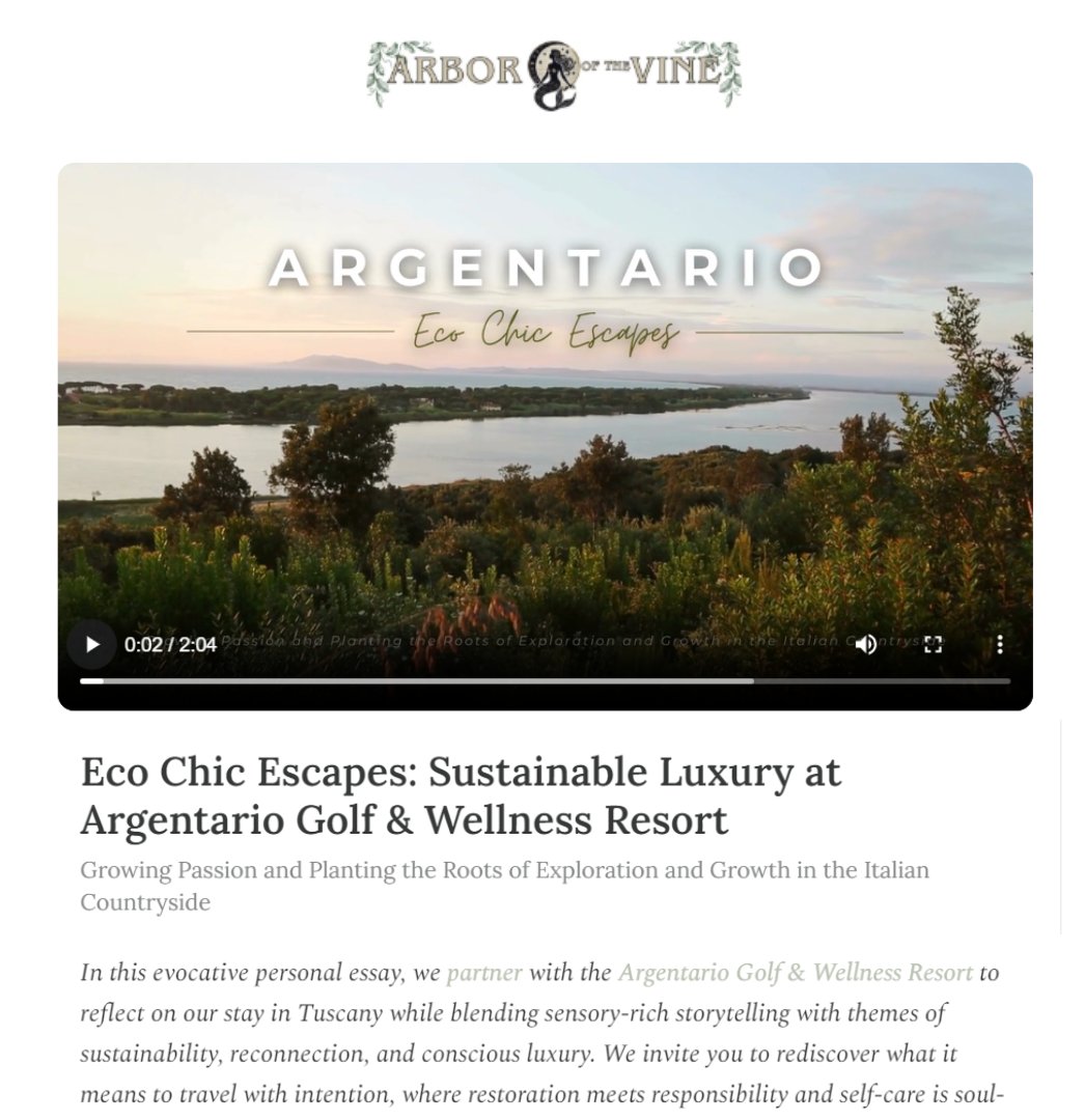 We're grateful to see our vision reflected so thoughtfully in this beautiful article by Arbor of the Vine 🌿

arborofthevine.com/p/argentario

#SustainableLuxury #Tuscany