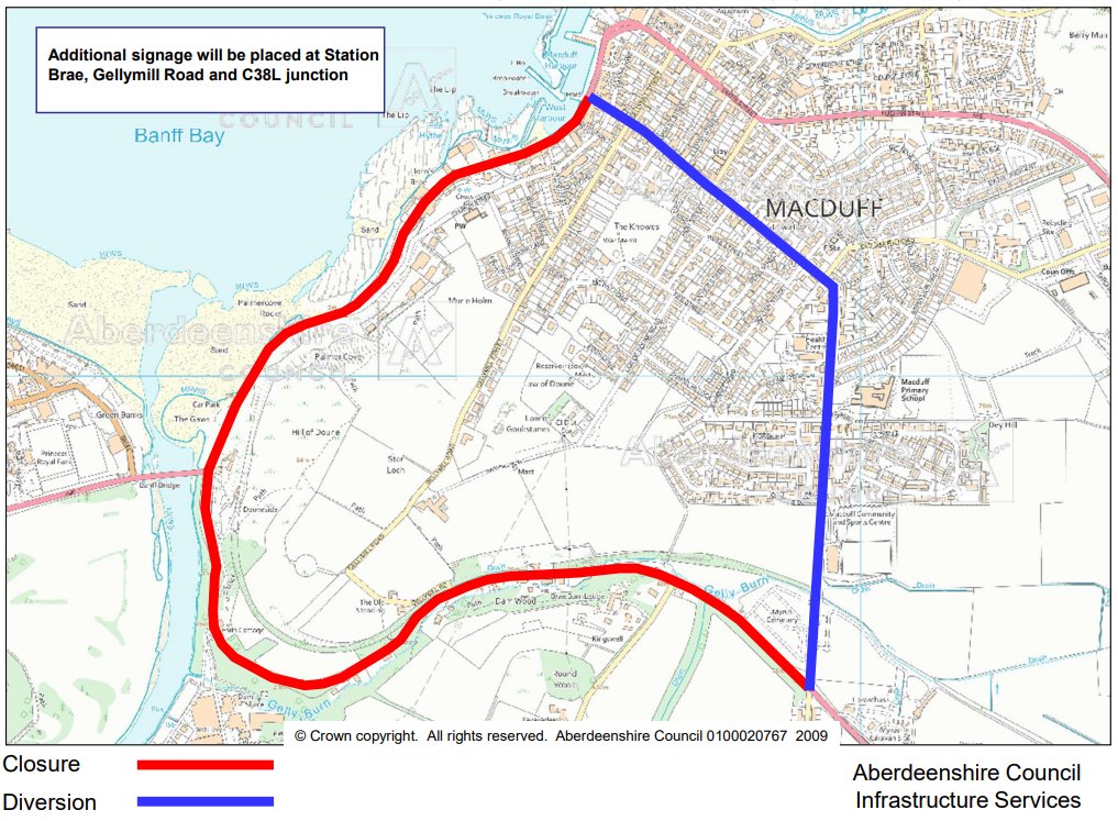 AbshireRoads's tweet image. 📅SUNDAY 1ST JUNE - 06:00am to 17:00pm📅
🛑A947 / A98 - Banff Bridge Road Closure🛑
Planned Bridge Inspection with Underbridge Unit along with drainage improvements this Sunday.
Pedestrian Access will be maintained through the works. @Aberdeenshire