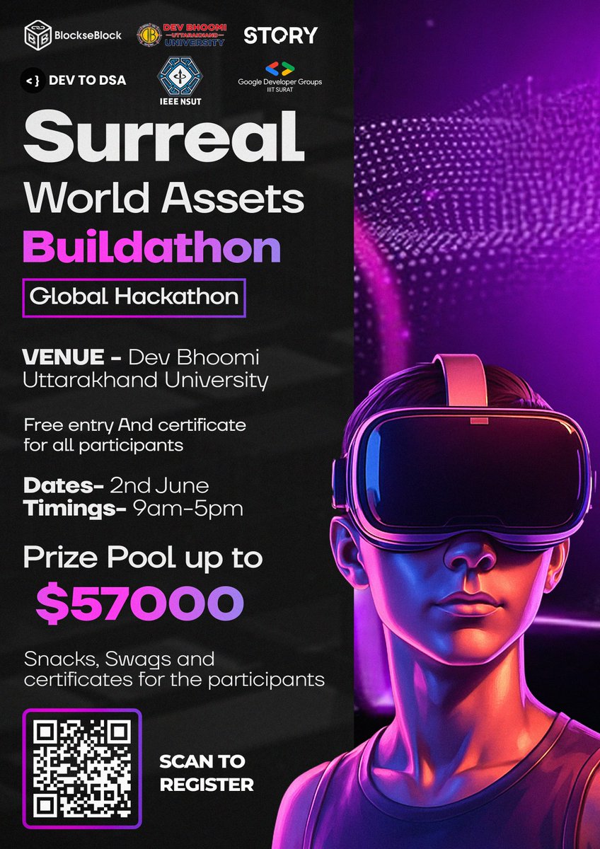 CrewsphereDbuu's tweet photo. ⚔️Enter the Arena
Code war begins june,2 at DBUU
🌍Join Surreal World Hackathon – global coding clash
💰$55K prizes
🎁$2K swag
📜Certs+internships
🆓Free entry
⏱8 hrs wild innovation
👥Teams of 1–5

🔗Join the battle: https://t.co/zlhHq5bXhS
🔥Build the surreal. Rule the arena https://t.co/Uv4muqIp10