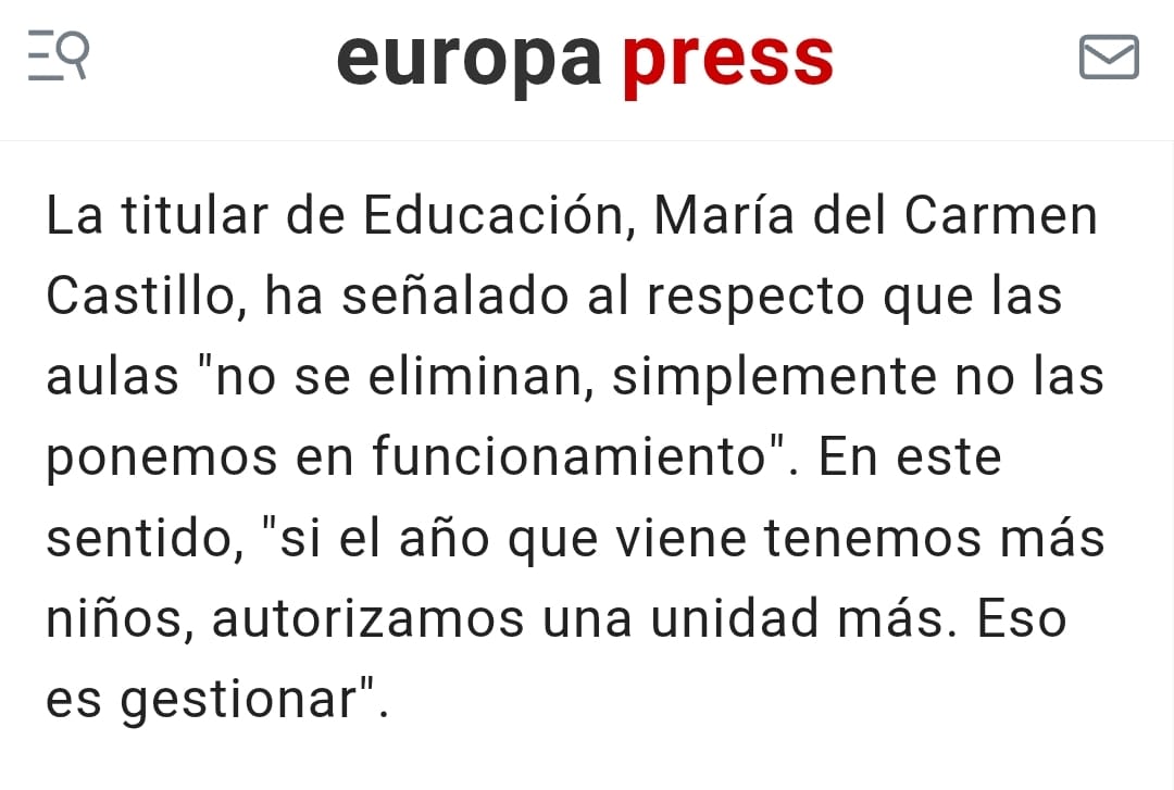 usteaeducacion's tweet photo. La Consejera se ríe en nuestra cara.
"Las aulas no se eliminan, simplemente no la ponemos en funcionamiento"
Lamentables estás declaraciones tras 2400 clases eliminadas desde que gobierna el PP en la pública y las perdidas de cientos de puestos de trabajo de interinos https://t.co/t919mZiyFn