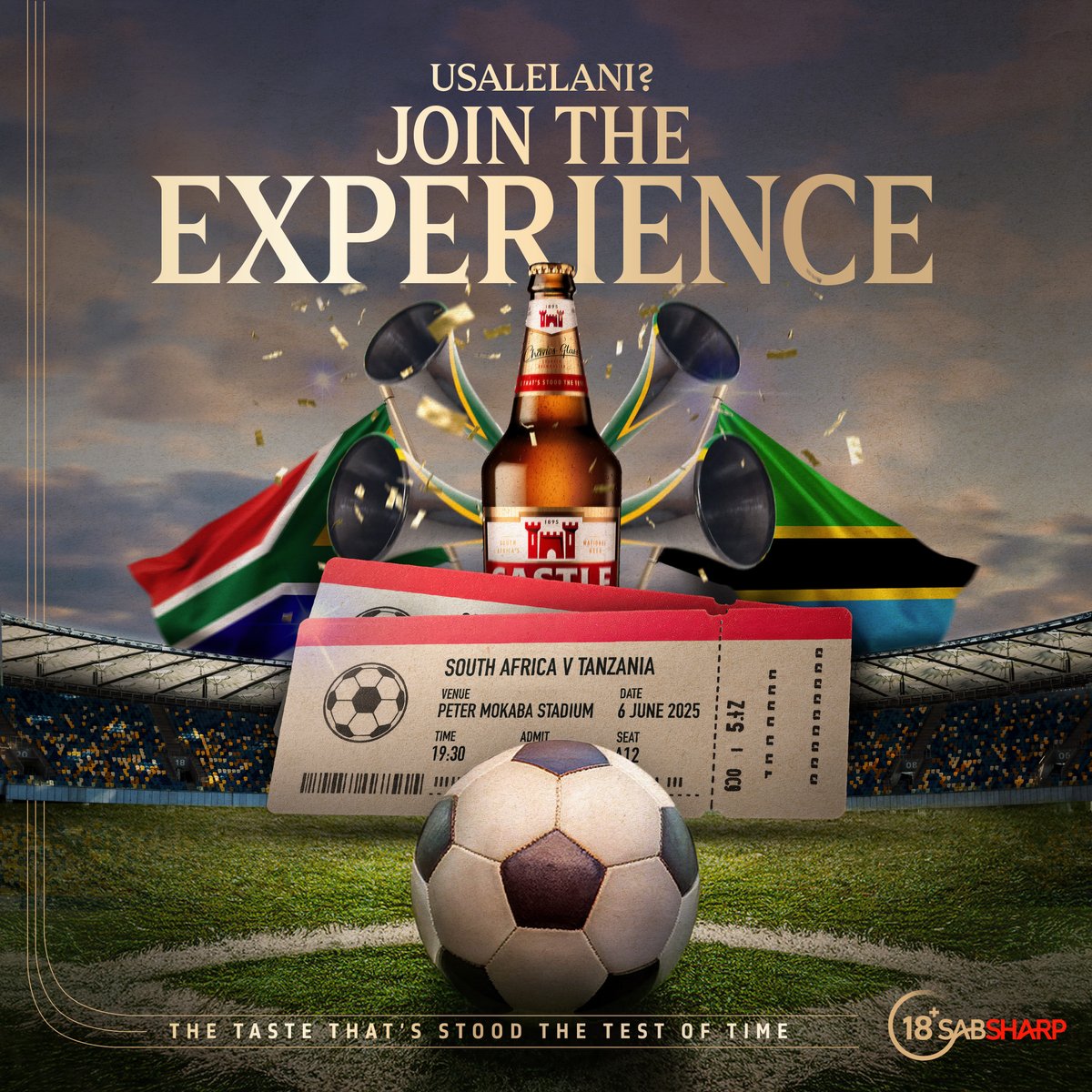 Ke nnnaaaakkko! 🗣️

<a href="/BafanaBafana/">Bafana Bafana</a> ba gymile, and it’s almost time for them to do us proud on the field. 🏟️

Comment with your game day ritual le majita using #DlalaCastle ⚽️, and you could WIN DOUBLE TICKETS to experience all the action live in stadium with #CastleLager. 🍻

*T's