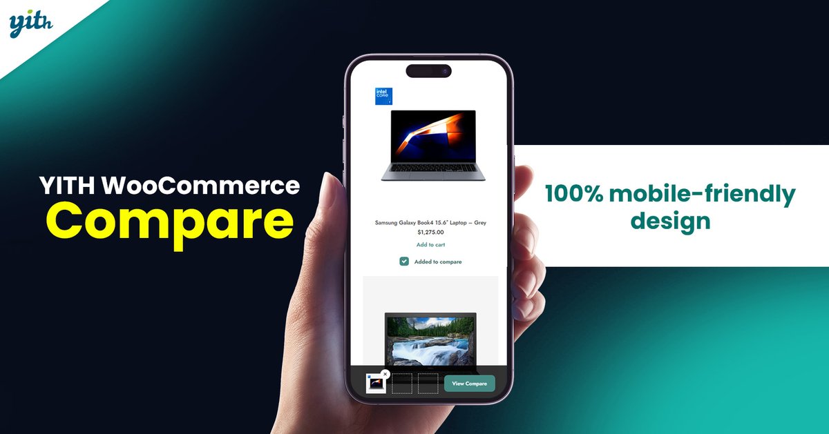 Online shopping keeps growing every day. That’s why we made YITH WooCommerce Compare 100% mobile-friendly and fully compatible with all platforms tinyurl.com/2yklr7q9 🛒📱 #yithplugins #compare