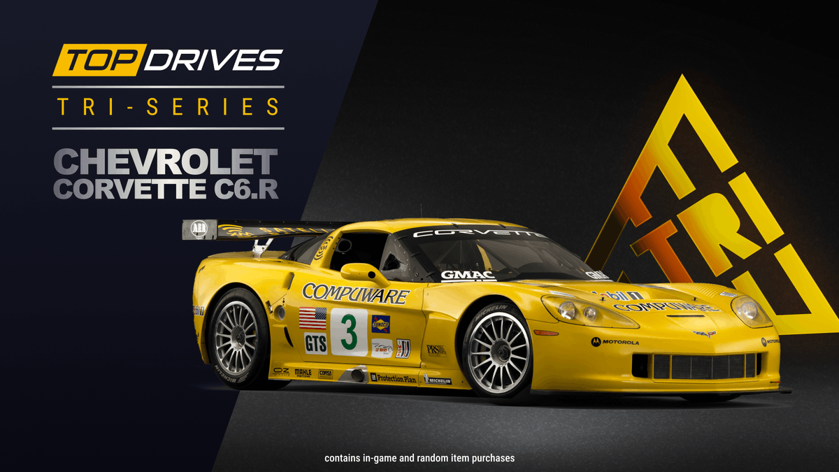 The finals for our latest Tri-Series car, the Chevrolet Corvette C6.R, start later today at 9pm BST! 

Criteria for the finals will be Italy, South Korea, or UK; SUV; and Non-Prize.

Make sure to take part if you're eligible, for a chance to win this endurance racing icon!