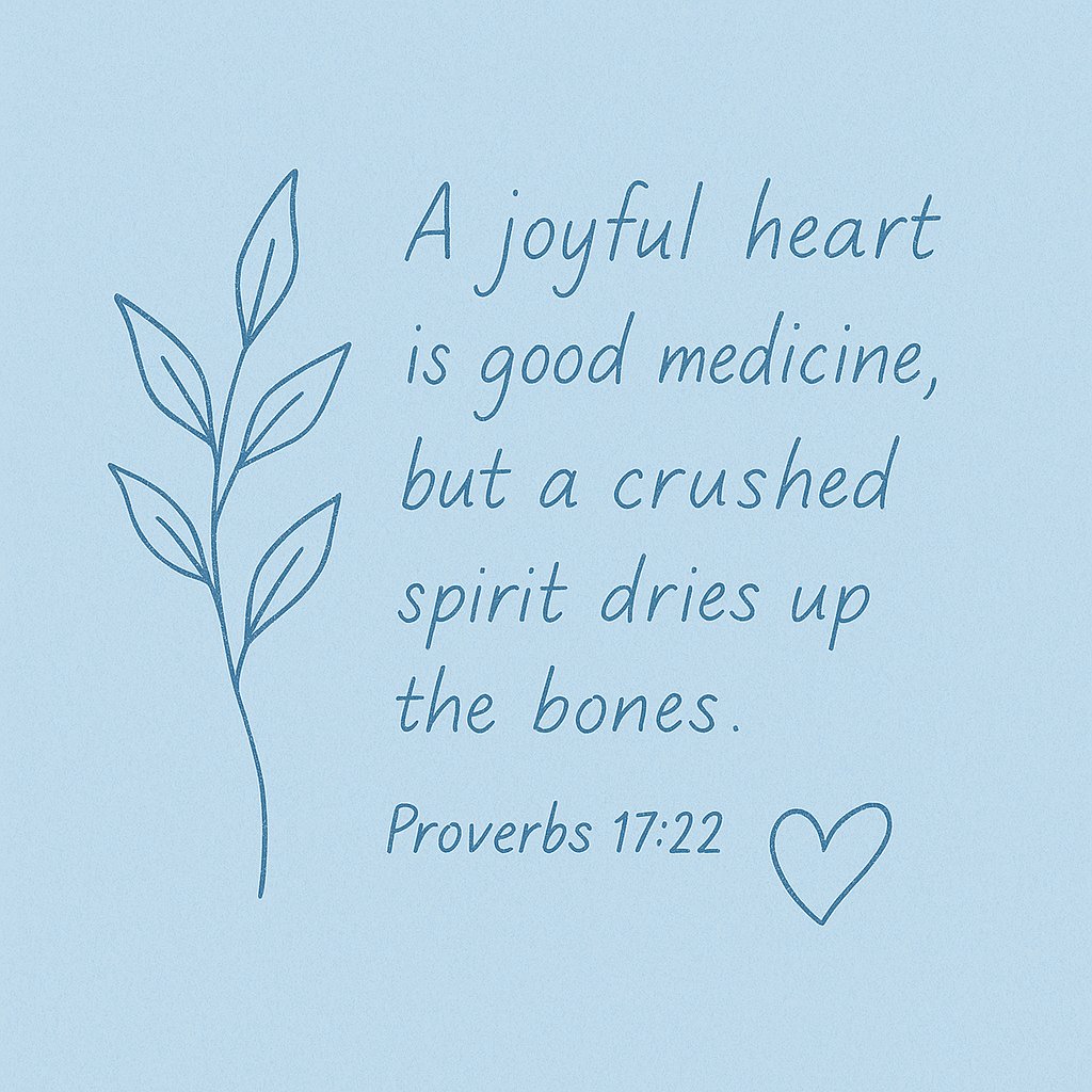 ponder221819's tweet image. Most thoughts of the world bring worry.
But when I realize the true meaning of God’s word,
joy fills my heart — a joy nothing else can give.

Proverbs 17:22
“A joyful heart is good medicine.”

#Proverbs1722 #JoyInTheWord #DailyVerse
