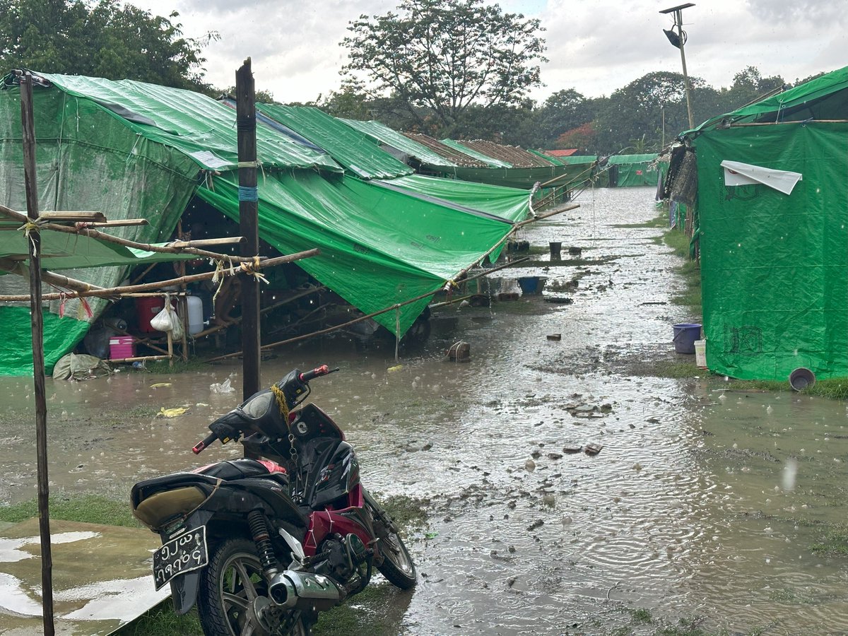 From the Quake. Now floods - Myanmar’s earthquake survivors can’t catch a break. 

Two months after the deadly earthquake, monsoon rains are slamming already shattered communities.

WFP has reached 400,000 people with food &amp; nutrition support. millions still need help.
#Myanmar