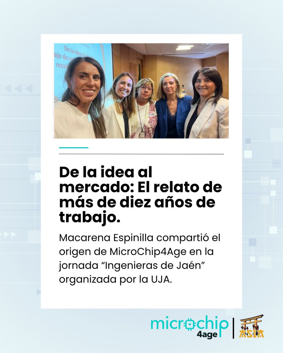 💭 Un vistazo atrás.
En octubre de 2024, la Dra. Macarena Espinilla, nuestra coordinadora de MicroChip4Age, participó en la jornada “Ingenieras de Jaén” organizada por la UJA donde compartió el recorrido investigador que ha dado lugar al proyecto <a href="/microchip4age/">MicroChip4Ageproyecto</a>

#GrupoASIA