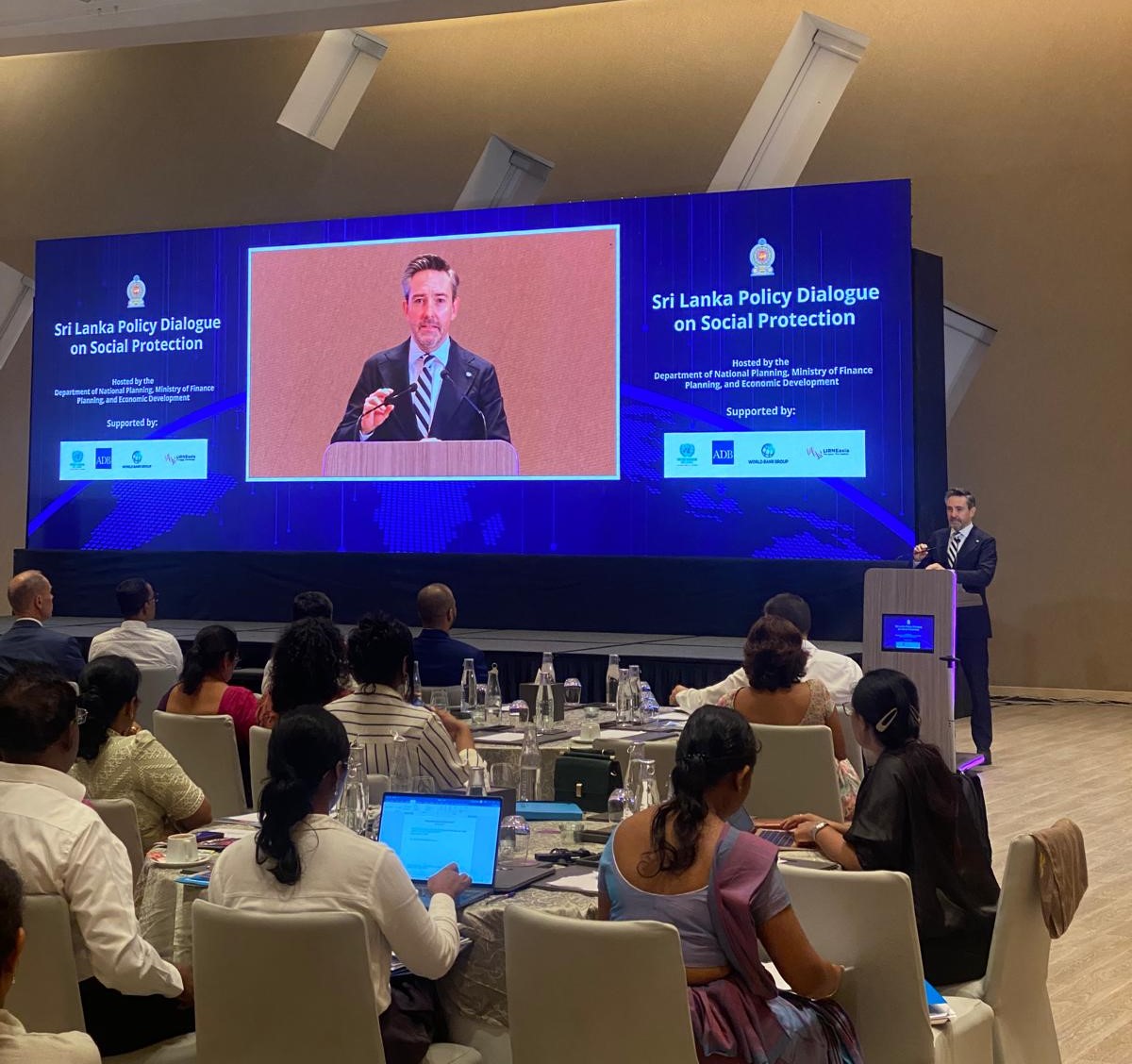 Marc-André Franche (@mafrancheun) on Twitter photo Glad to join GoSL, <a href="/UNSriLanka/">UN in Sri Lanka</a>, <a href="/ADB_HQ/">Asian Development Bank</a>, <a href="/WorldBankSAsia/">World Bank South Asia</a> & <a href="/LIRNEasia/">LIRNEasia</a> at today’s Policy Dialogue on Social Protection with aim to translate Sri Lanka’s national policy into a strategy that is inclusive, coordinated, & responsive to people’s needs, ensuring no one is left behind. Glad to join GoSL, <a href="/UNSriLanka/">UN in Sri Lanka</a>, <a href="/ADB_HQ/">Asian Development Bank</a>, <a href="/WorldBankSAsia/">World Bank South Asia</a> & <a href="/LIRNEasia/">LIRNEasia</a> at today’s Policy Dialogue on Social Protection with aim to translate Sri Lanka’s national policy into a strategy that is inclusive, coordinated, & responsive to people’s needs, ensuring no one is left behind.