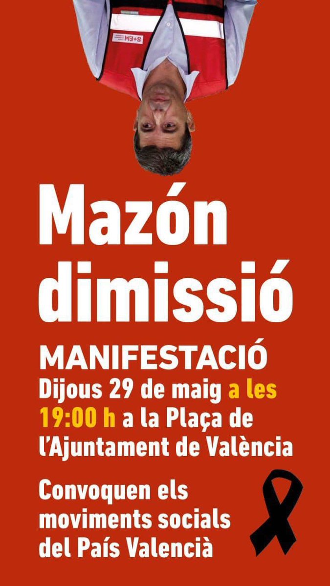 ⚠️Mazón està tocat i més sol que mai. 8 de cada 10 valencianes i valencians volem que se’n vaja.
🗣️I mentre el Consell fa aigües, Mompó li organitza actes de reforç i busca omplir-los amb bocates i autobusos.
❌ Vergonya. Ni lideratge ni decència.
📍 Hui a les 19 
#MazónDimissió