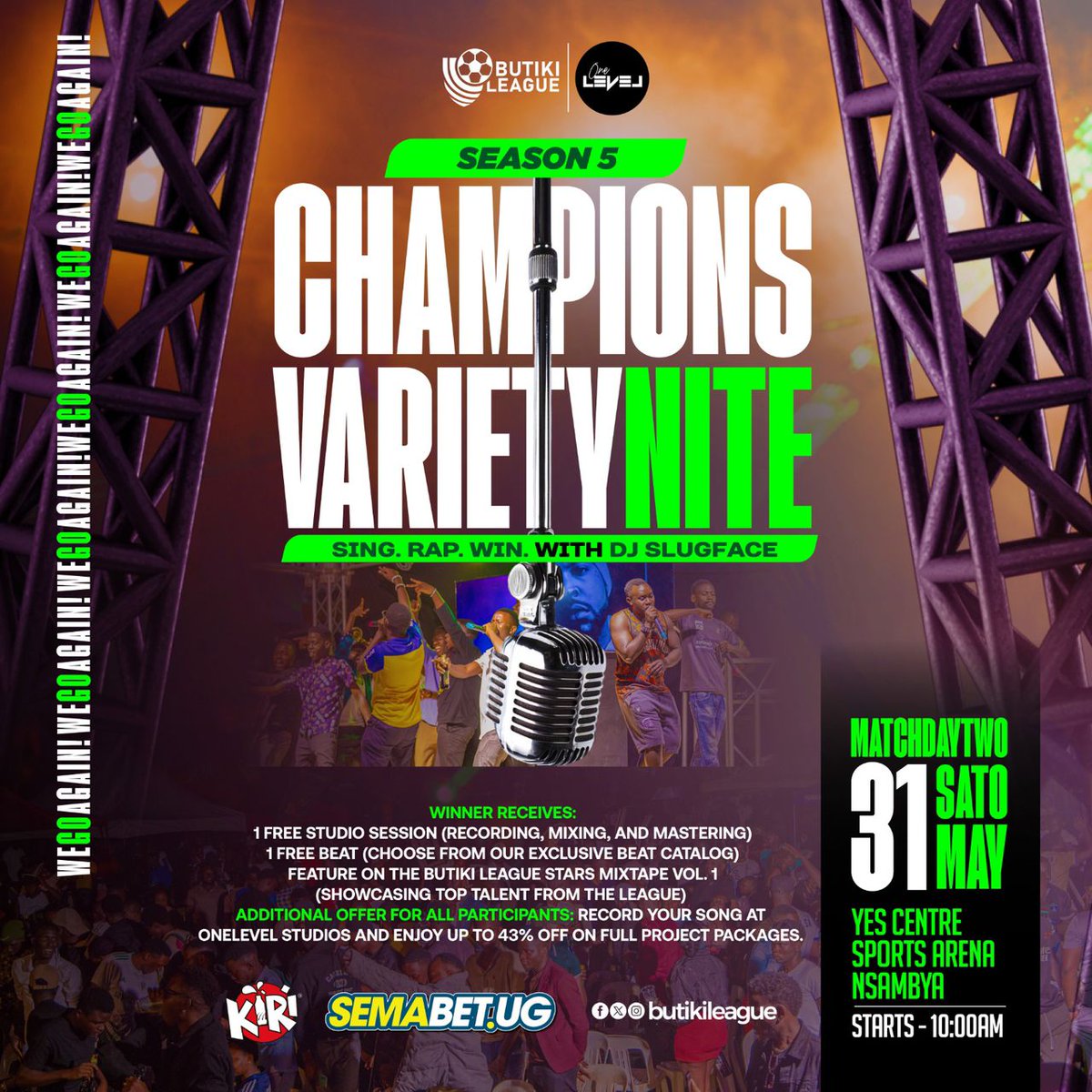 After we've secured the day's wins we'll "eat party" with the special #ChampionsVarietyNite 🔥
Powered by <a href="/SemaBetUG/">SemaBetUG</a>

#BLSV #FcKasadhakawo